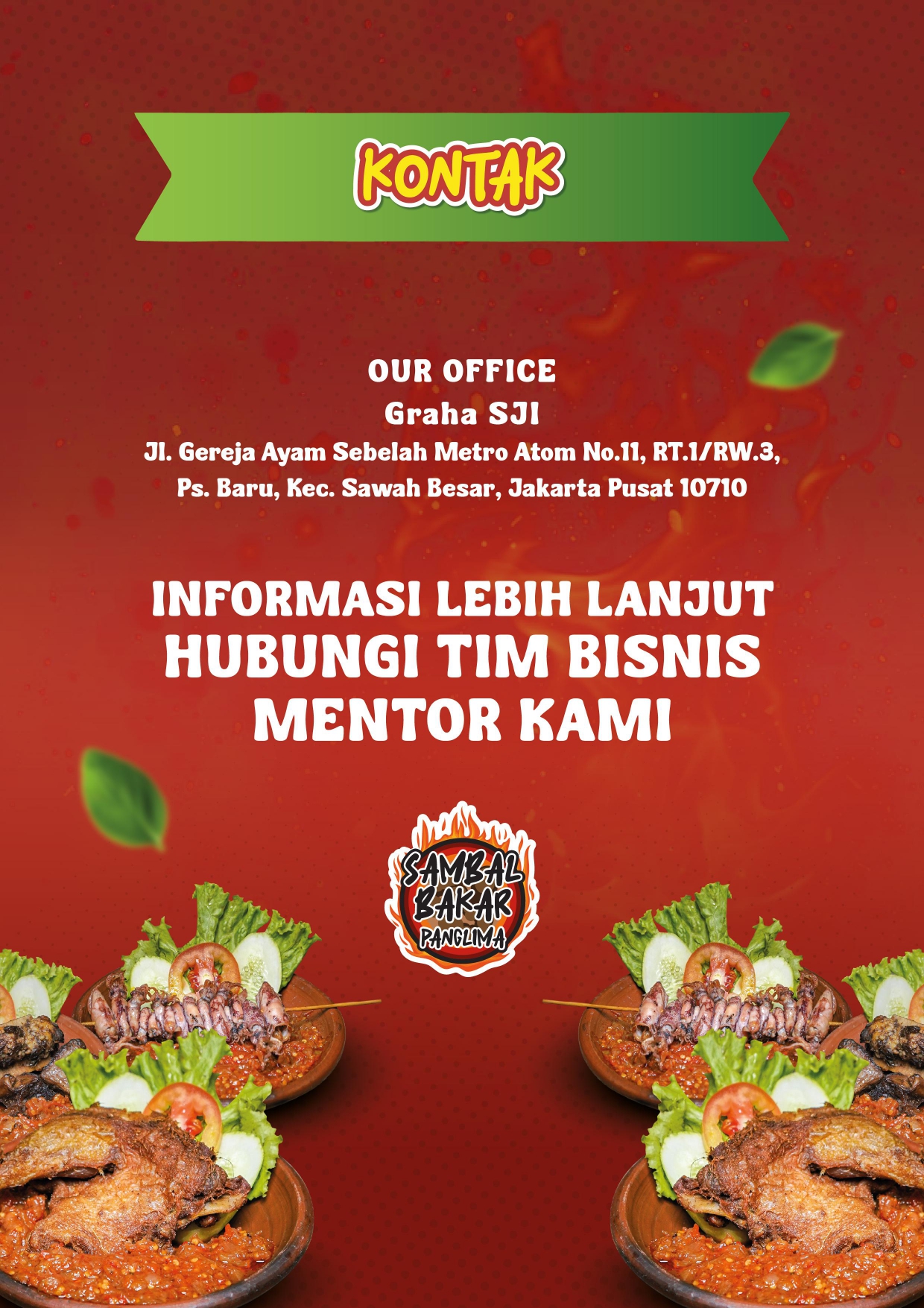 Lokasi dan Kontak Kantor Franchise Sambal Bakar Panglima